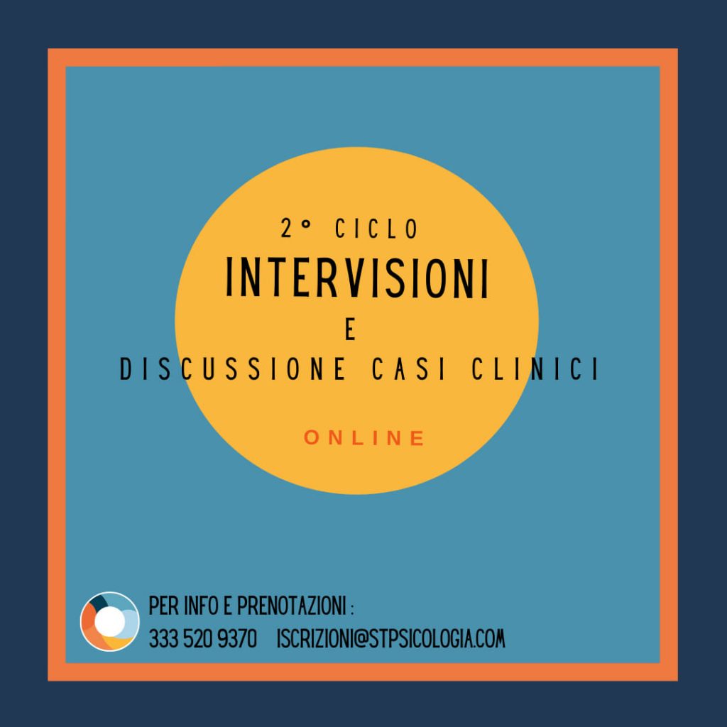 Locandina del secondo ciclo di intervisioni e discussione casi clinici online